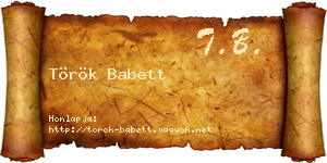 Török Babett névjegykártya