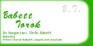 babett torok business card