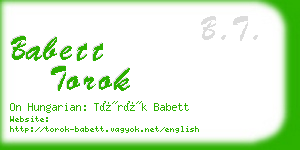 babett torok business card